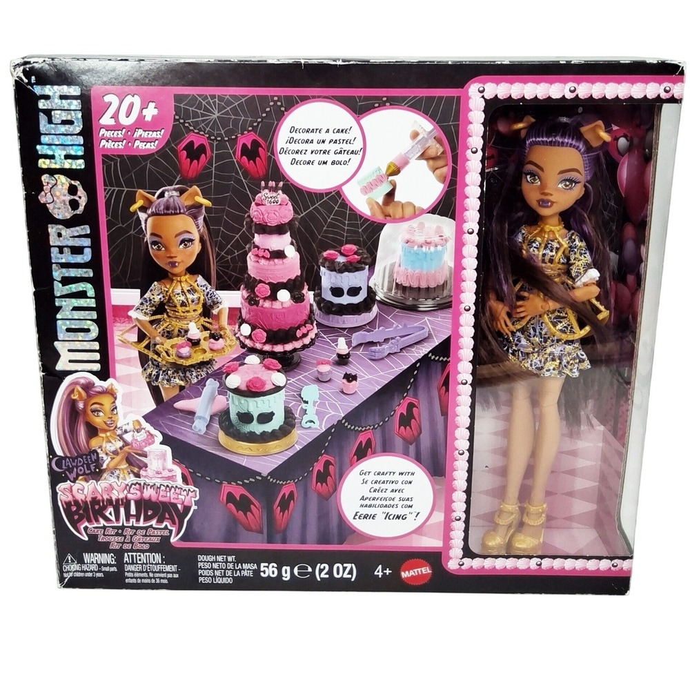 NOB Mattel Monster High Scary Sweet Bday Playset W/Clawdeen Wolf Doll Gothic